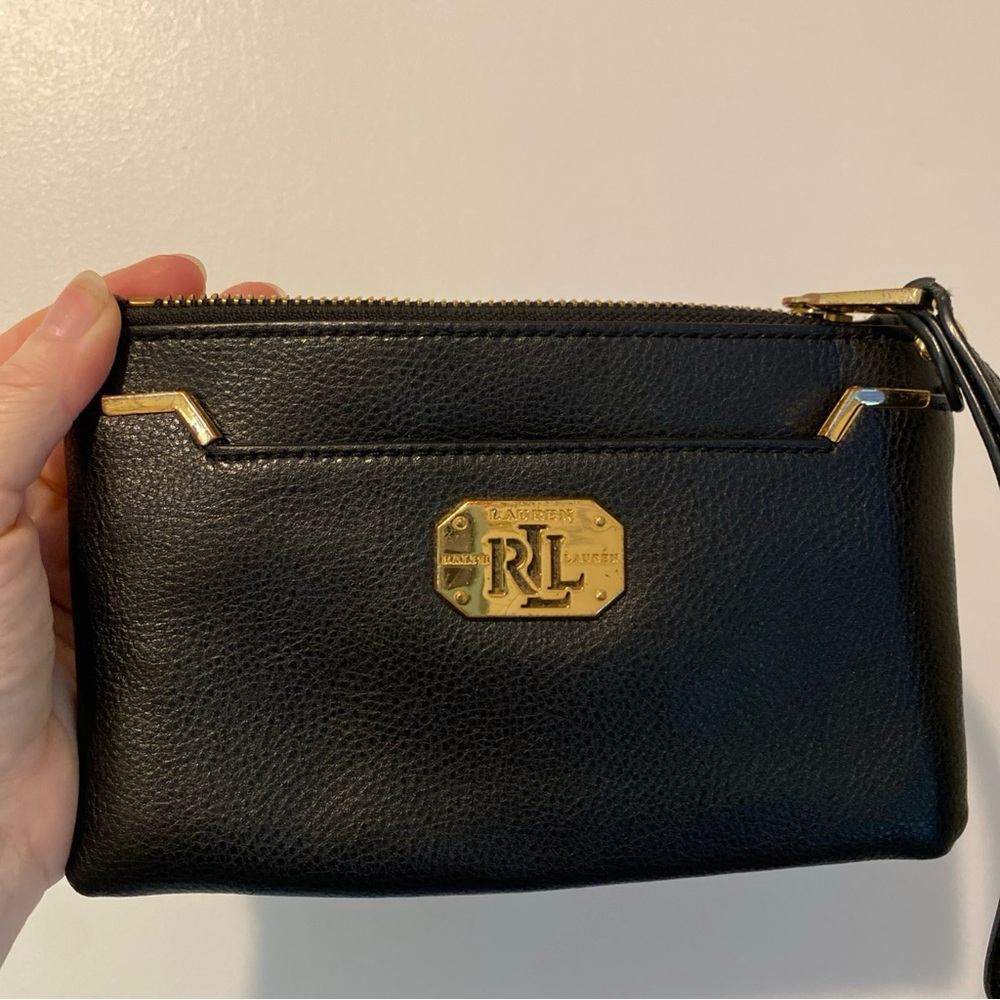 Ralph Lauren Black Wristlet with Gold Accents